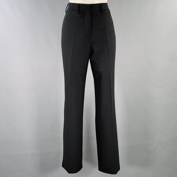 CALVIN KLEIN COLLECTION Size 8 Black Wool Wide Leg Dress Pants - Picture 1 of 7